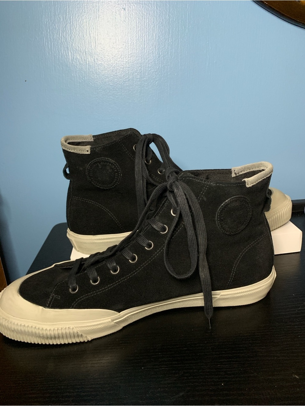 All Saints Dumont Black Suede High-Top Sneakers